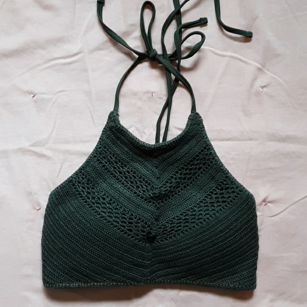 Green bathing suit top